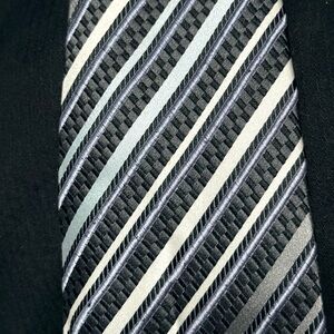 Elegant Black and Gray Striped Tie